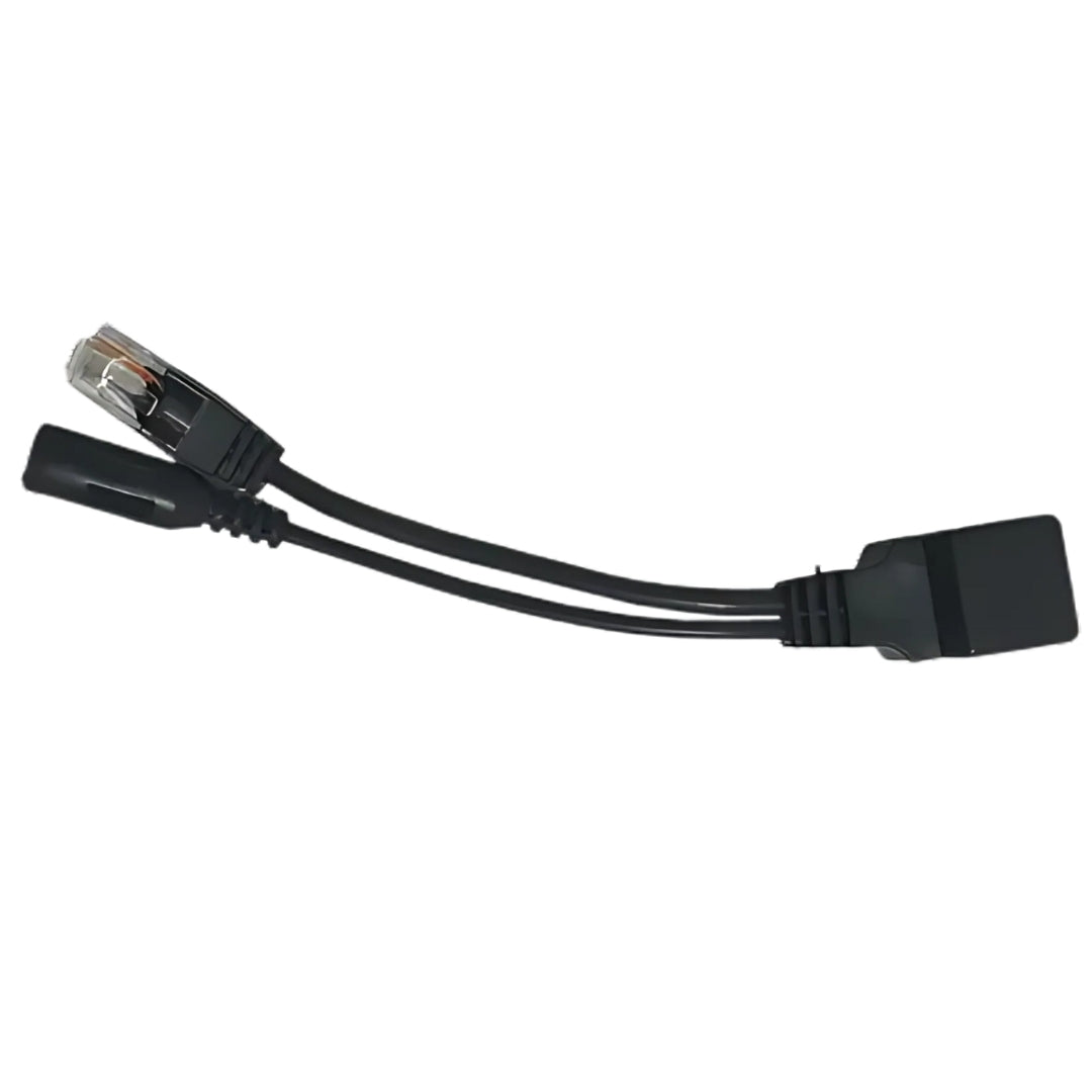 Adaptador de Cabo Injetor PoE, Separador RJ45, Par Macho e Fêmea, MB - Preto