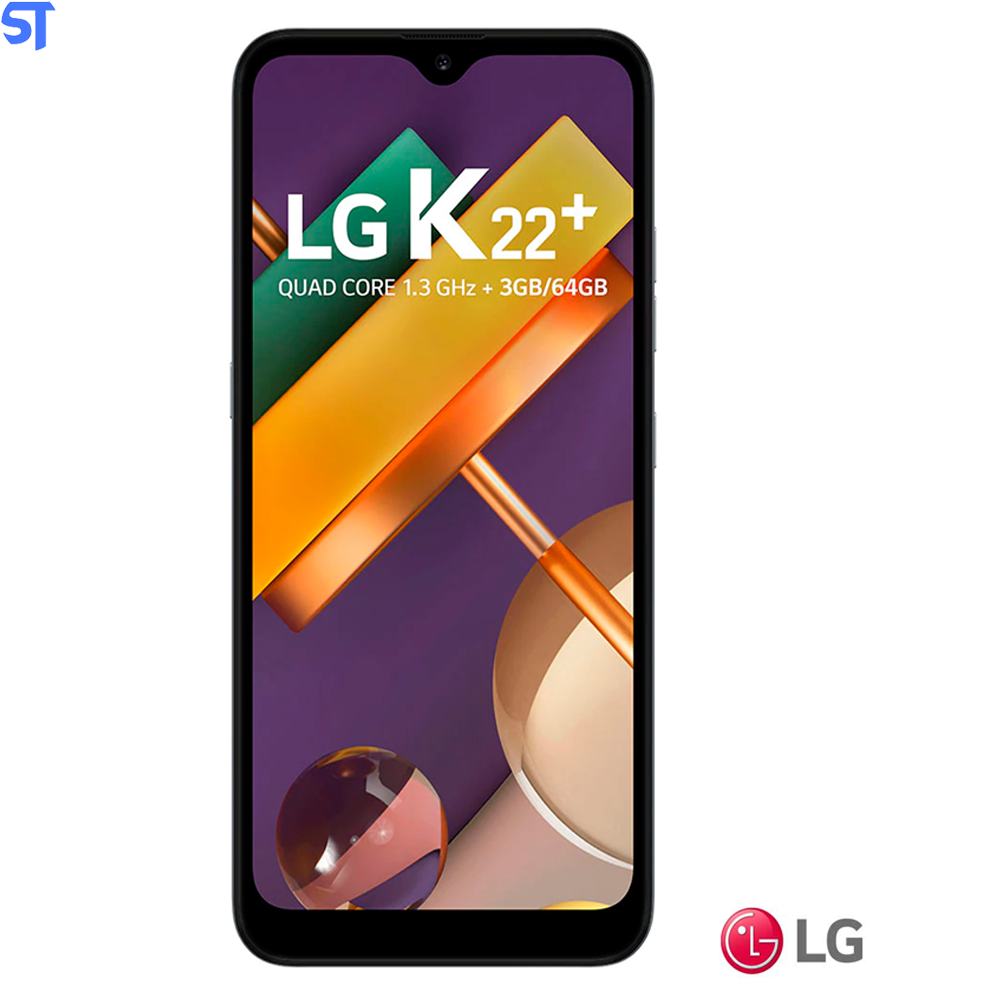Celular LG K22 Plus 64GB / 3GB RAM / Dual SIM / 4G LTE / Tela 6.2" / Câmeras 12MP + 2MP e 5MP - Titanium (LMK200HAW