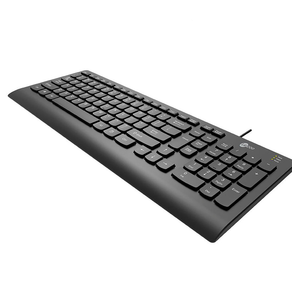 Teclado USB Padrão KB103, Tecla Baixa (Silenciosa), ABNT2, 103 Teclas, LECOO - Preto