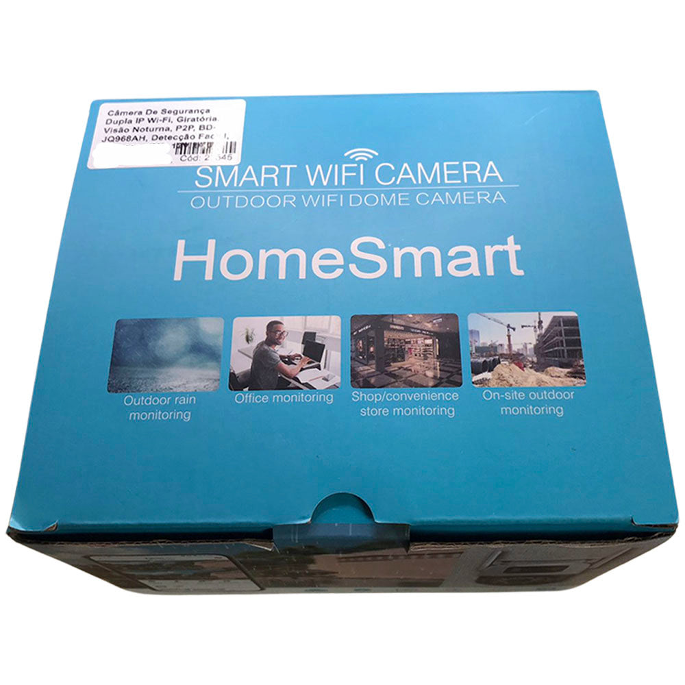 Câmera De Segurança Dupla IP Wi-Fi, Giratória, Visão Noturna, P2P, BD-JQ968AH, Detecção Facial, Youosee, 4MP, 12V/2A 3.6