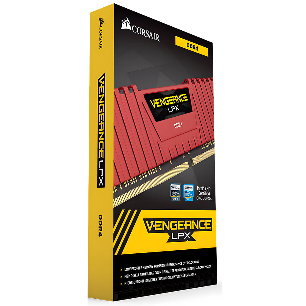 Memória RAM Desktop 8GB DDR4 2666MHz 1.20V PC4-21300 BANSHEE CORSAIR VENGEANCE LPX C14 Vermelho  - CMK8GX4M1A2400C14R