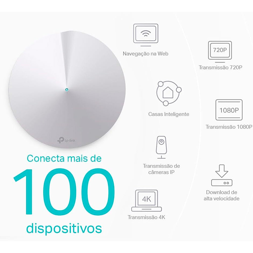 Kit Roteador e Repetidor TP-link Deco M5 AC1300 Art Whole Home Mesh Deco M5