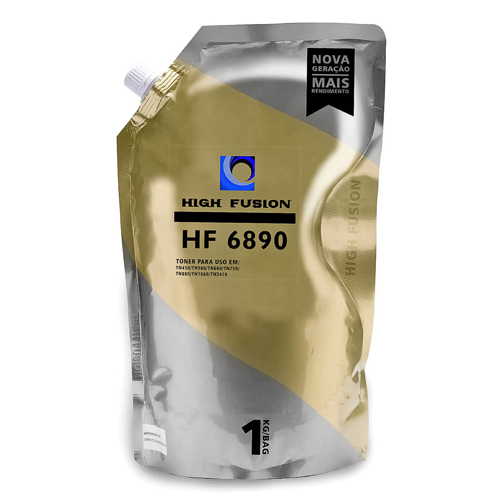 Refil Pó Para Recarga de Toner Compatível Com Brother, High Fusion HF-6890, 1 Kg Universal