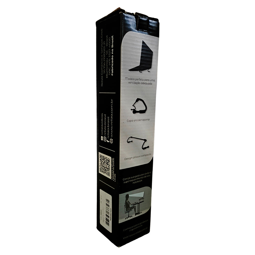 Suporte Para Notebook, Ergonômico, Ajustável, Slim, Conforto e Estabilidade - Preto