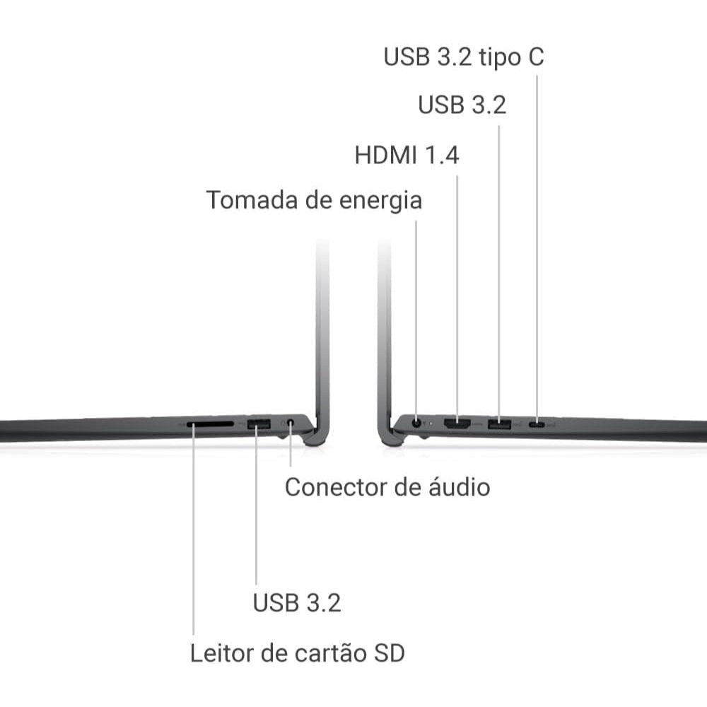 Notebook Dell Inspiron i15-i3100-A15P, Intel Core 3-100U, RAM 8GB DDR4 SSD 512GB, Tela 15.6" FHD 120Hz, Win 11, Preto