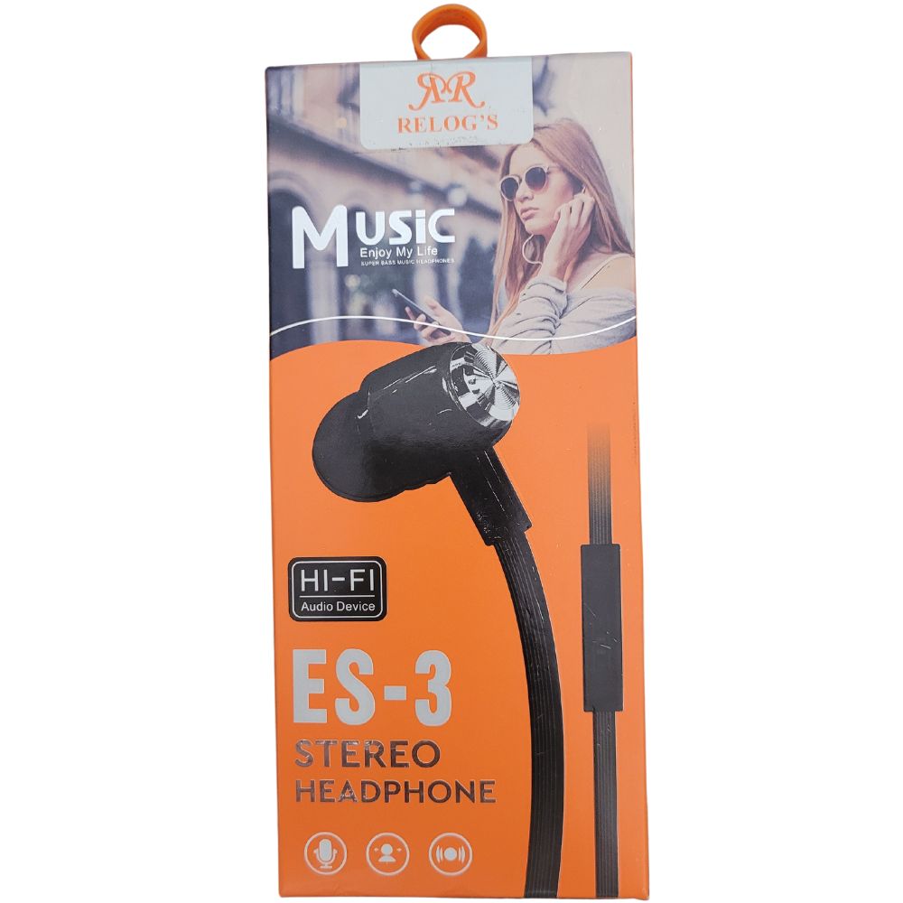 Fone De Ouvido Estéreo Com Microfone Relog's - Es-3 - Branco