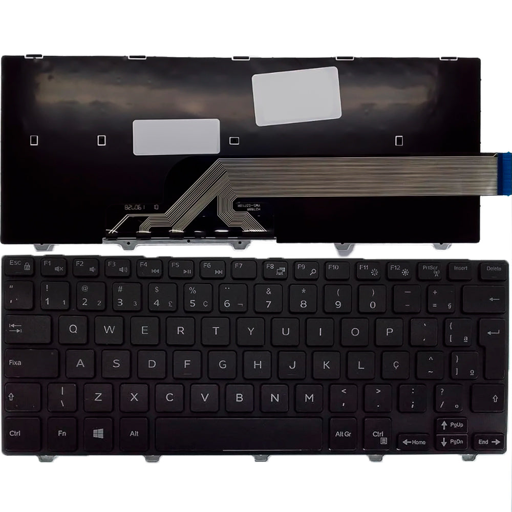Teclado Notebook Dell Inspiron 14 3000, 3441, 3442, 3443, 3451, 3458, Preto-Br-Frame Pn: NSK-LQ0BC 1B