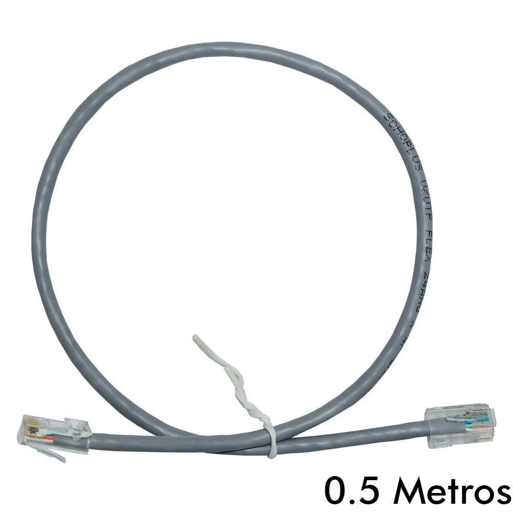Cabo de Rede Patch Cord Sohoplus U/UTP CAT.5e CMX 0.5 Metros ( 50cm ) - Cinza