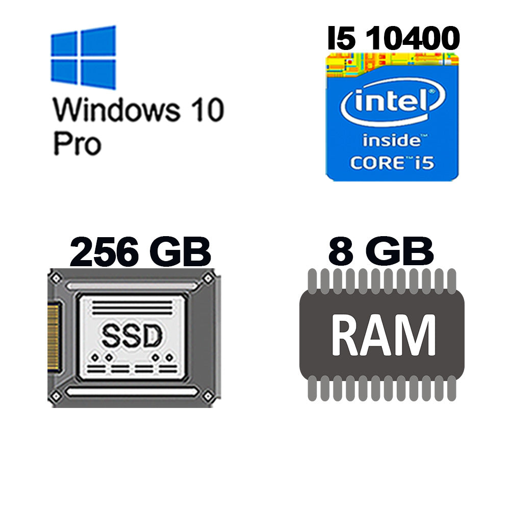 Computador Core i5 10400, Placa Mãe H510M, SSD-256GB, RAM-8GB DDR4, Gab MT-G70BK, Fonte 500W