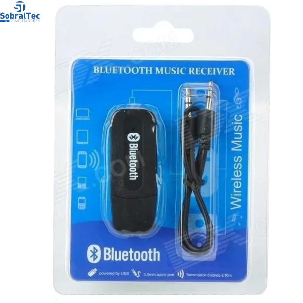 Adaptador Áudio Receptor Música Bluetooth Usb Veicular E Som