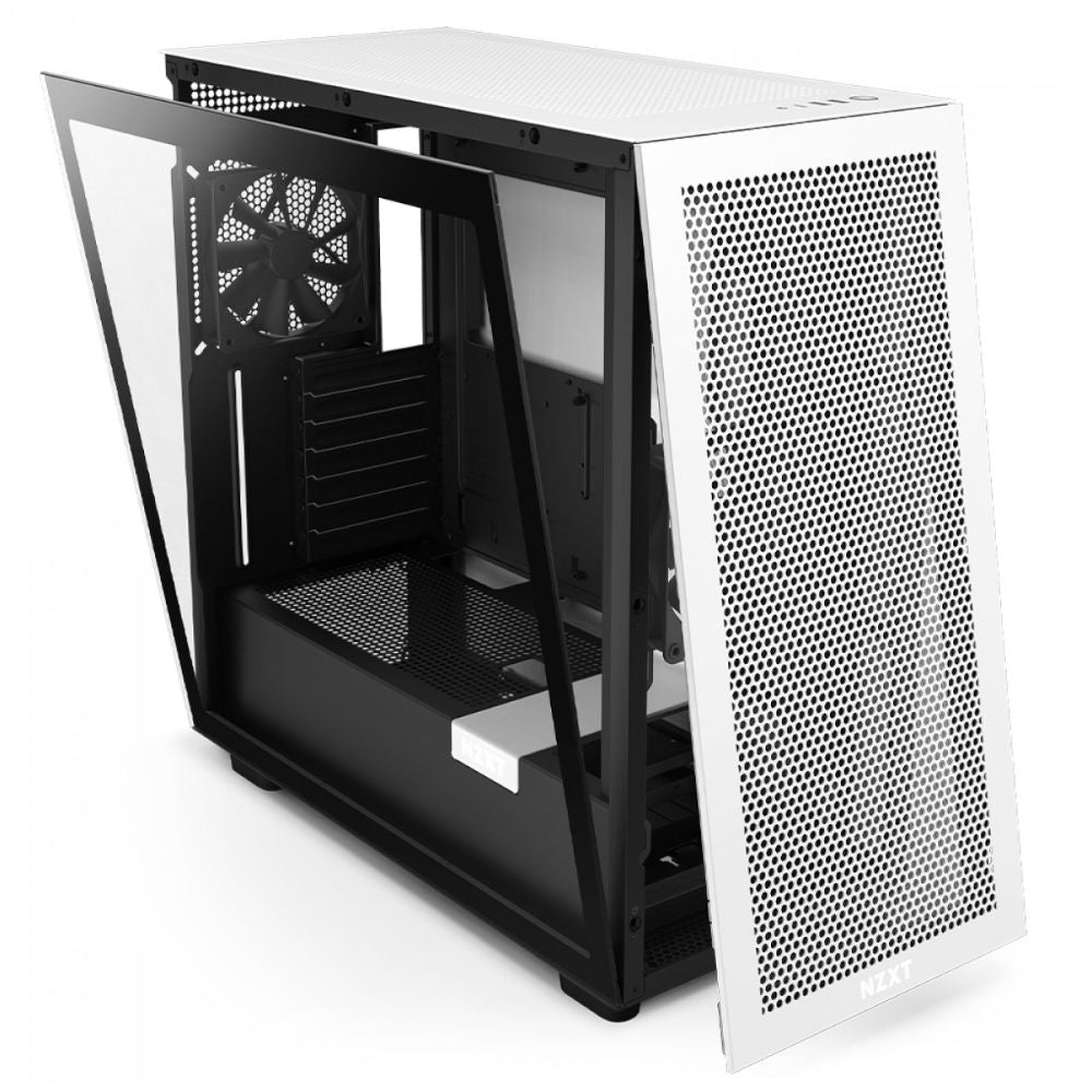 Gabinete Gamer NZXT H7 Flow Mid Tower, Vidro Temperado,  ATX, Sem Fonte, 2 Fans, CM-H71FG-01 (Branco/Preto)