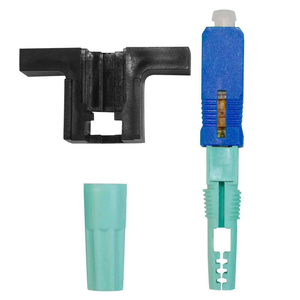 Conector de Campo Para Fibra Óptica, Tipo Fast, Rosca, SC/UPC, Azul