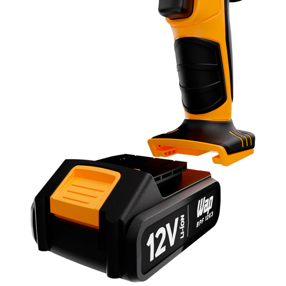 Parafusadeira E Furadeira WAP A Bateria Li-Ion 12V BPF 12K3 Carregador Bivolt Sem Fio Com Maleta E Kit De 13 Acessórios