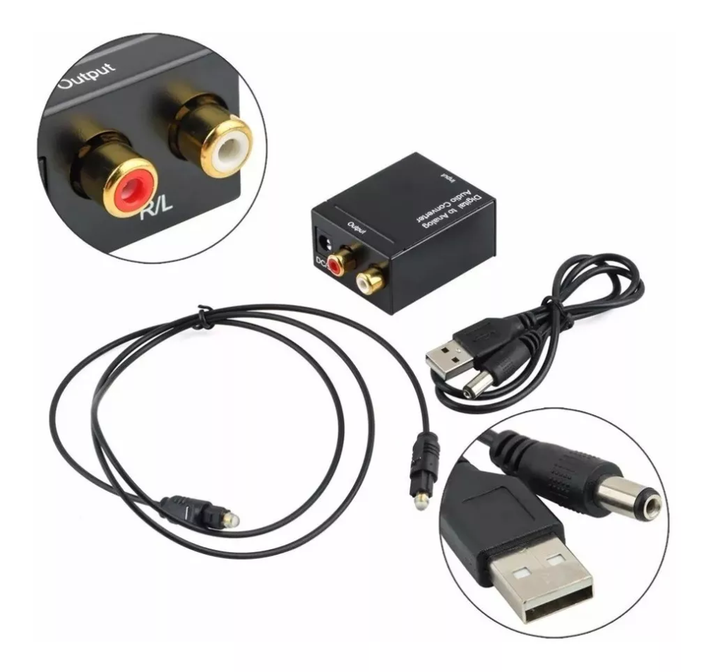 Conversor De Áudio Coaxial Ou Toslink Digital Para Rca Ecooda Ex2719