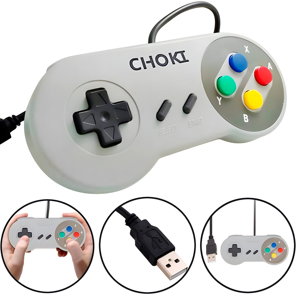 Controle USB, Super Nintendo SNES, Para Windows, Mac e Linux, Altomex, Choki-Con275