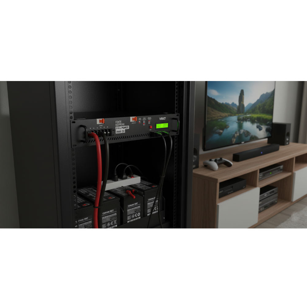 Inversor Senoidal VOLT Full Power 2000W 48VDC para 220VAC, Onda Pura, 2U Rack