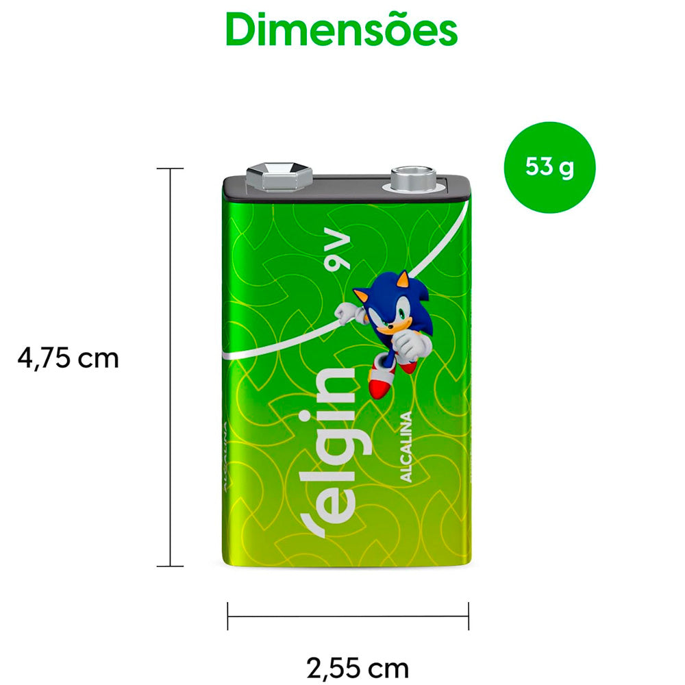 Bateria Alcalina 9V Dura+ Blister, Com 1 Unidade, Elgin - ELE000000082158
