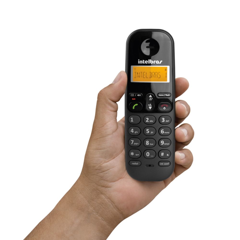 Telefone Sem Fio Intelbras TS 3110 Preto, Com Visor Luminoso e Com Identificação de Chamadas