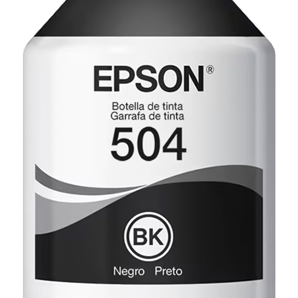 Refil de Tinta Epson Preto 504 Original T504 127ml Para Ecotank L4150 / L4160 / L4260 / L6171 / L6161 Na Caixa