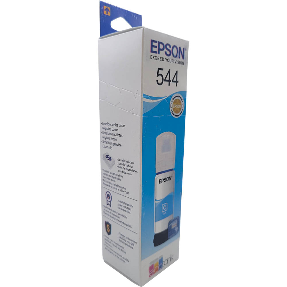 Refil de Tinta Epson Corante T544 Ciano 65ML Para Ecotank L1110 / L1210 / L3110 / L3150 / L3160 / L3251 / L5190