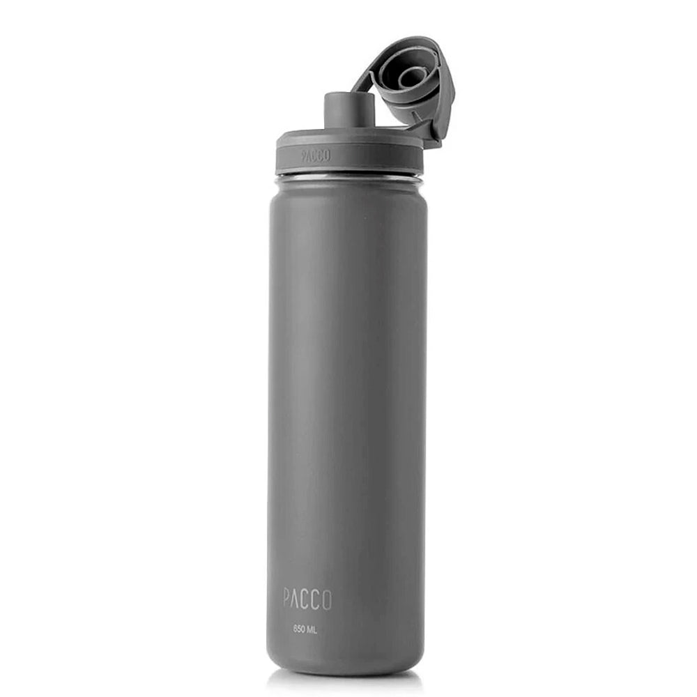Garrafa Termica Pacco Hydrav2 650ml -Inoz Até 24H Gelada, Cinza