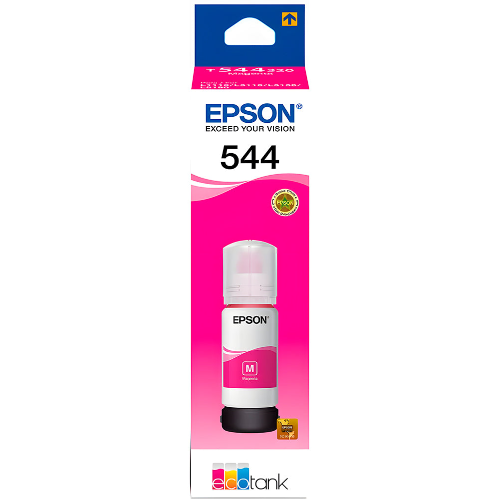 Refil de Tinta Epson Magento 544-T544320 Original Para L3110/L3150 Rende 7.500 Páginas (Na Caixa)