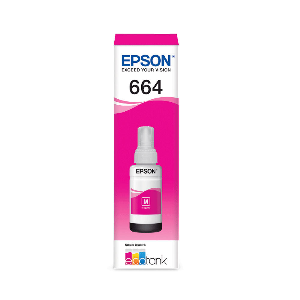Refil de Tinta Epson 664 Magenta 70Ml T664320 Rende até 4.000 Páginas, Para L110/L120/L210/L220/L300 (Caixa)