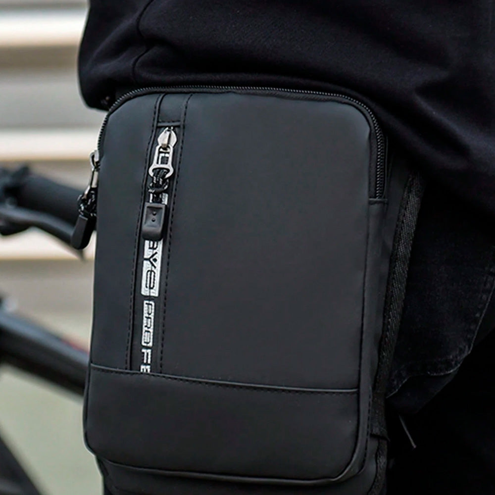 Pochete de Perna Com 3 Bolsos, Impermeável Com Ajuste de Tamanho, Bolsa de Viagem - Preto