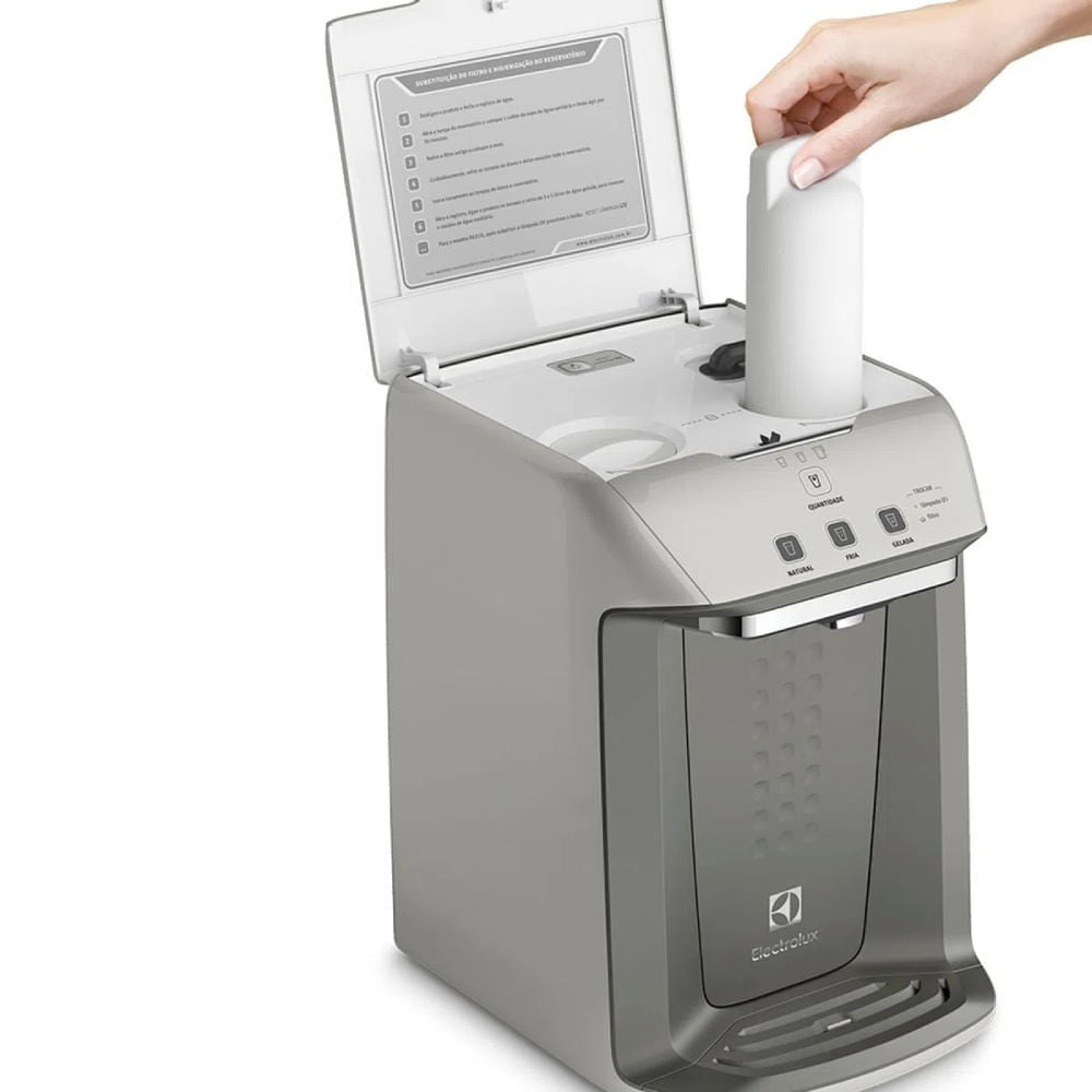 Purificador Água Electrolux PA31G 3 Temperaturas Gelada/Fria/Natural, Filtro Acqua Clean, UV 99% Germes, Bivolt, Cinza