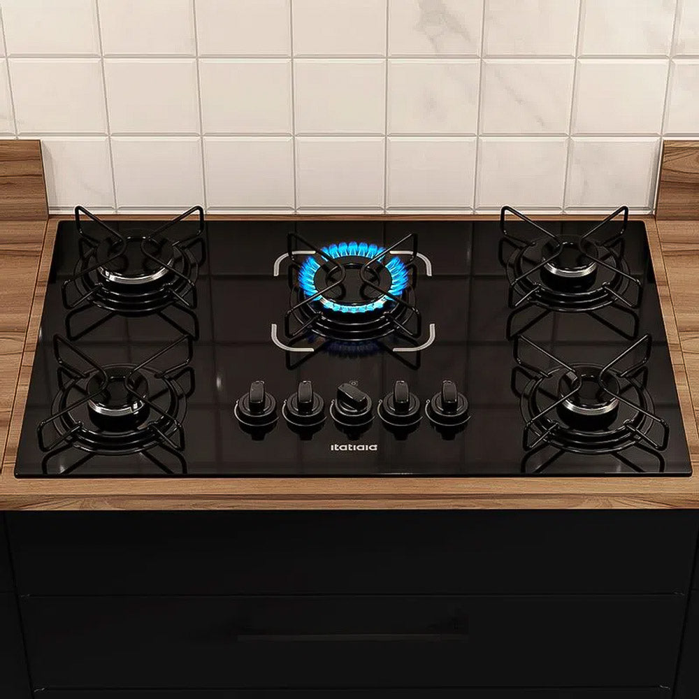 Fogão Cooktop Itatiaia Essencial 5 Bocas Preto 110V/220V