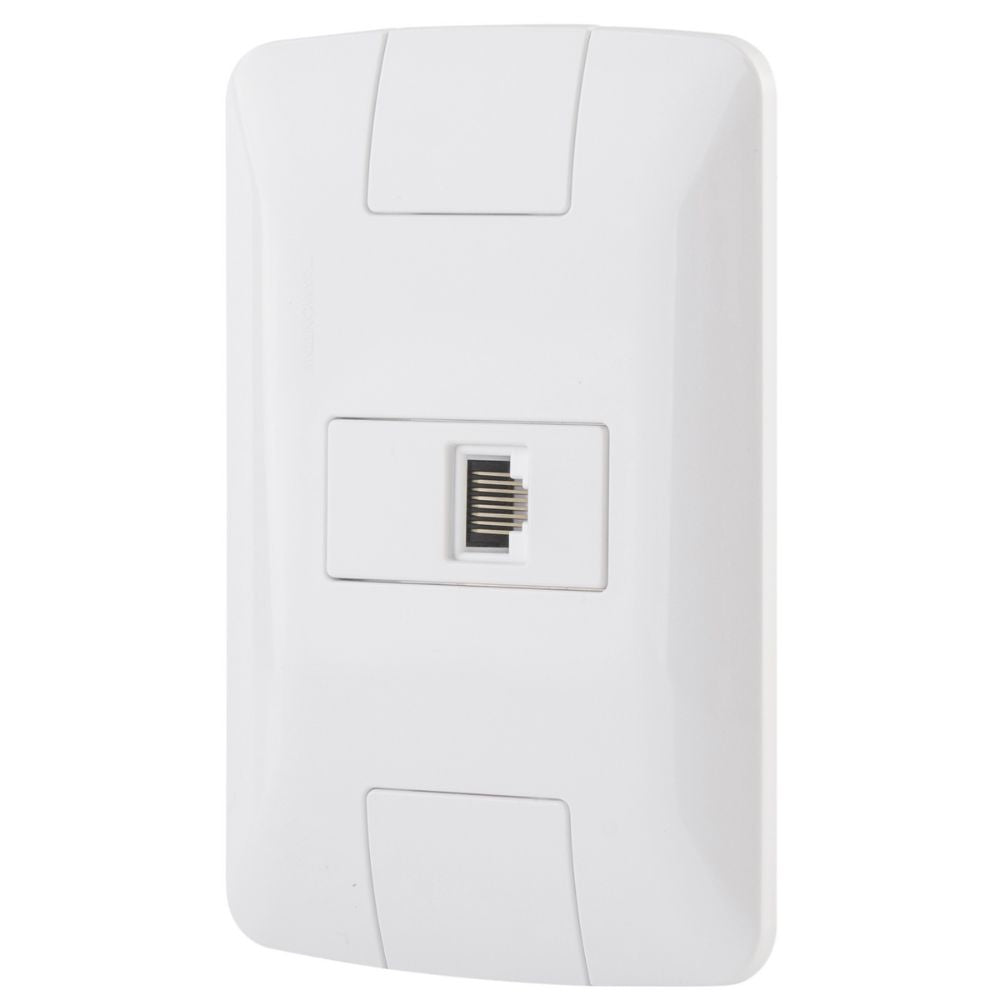 Tomada de Rede RJ45 Cat6 Tramontina Aria 4x2 Conjunto Completo Branco