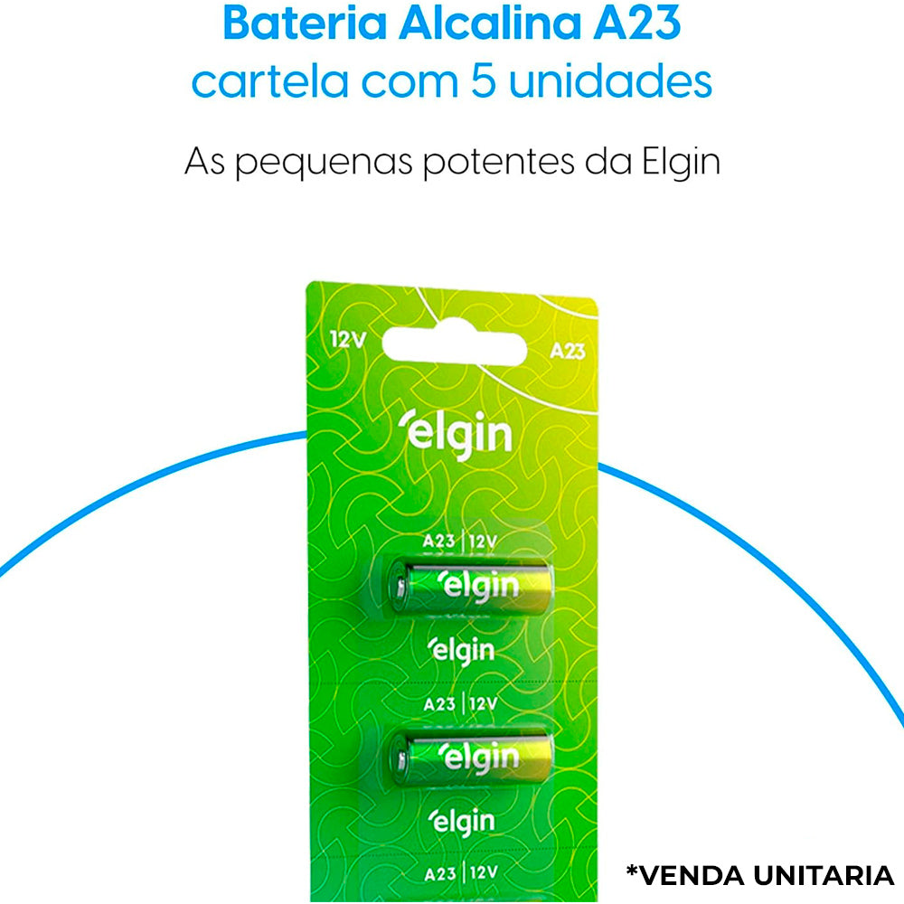 Bateria A23 12V Elgin - 1 Unidade Fora da Cartela