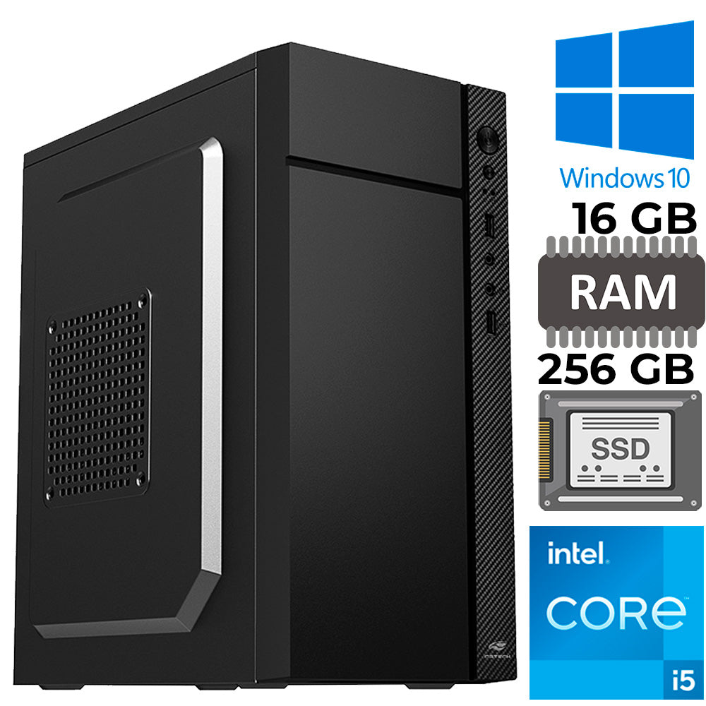 Computador Core I5-4570, GT-H81 Com Slot M2, Rede Gigabit, RAM 16GB, SSD 256GB, Gab 34-BK, Windows