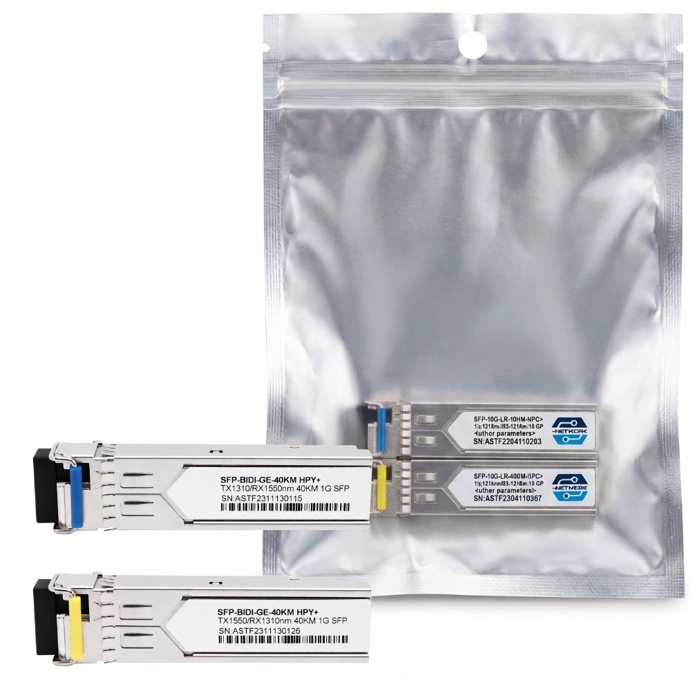 Kit Módulo SFP BiDi Gigabit 40Km HPY+ 1310/1550nm + 1550/1310nm 1G Compatível HP