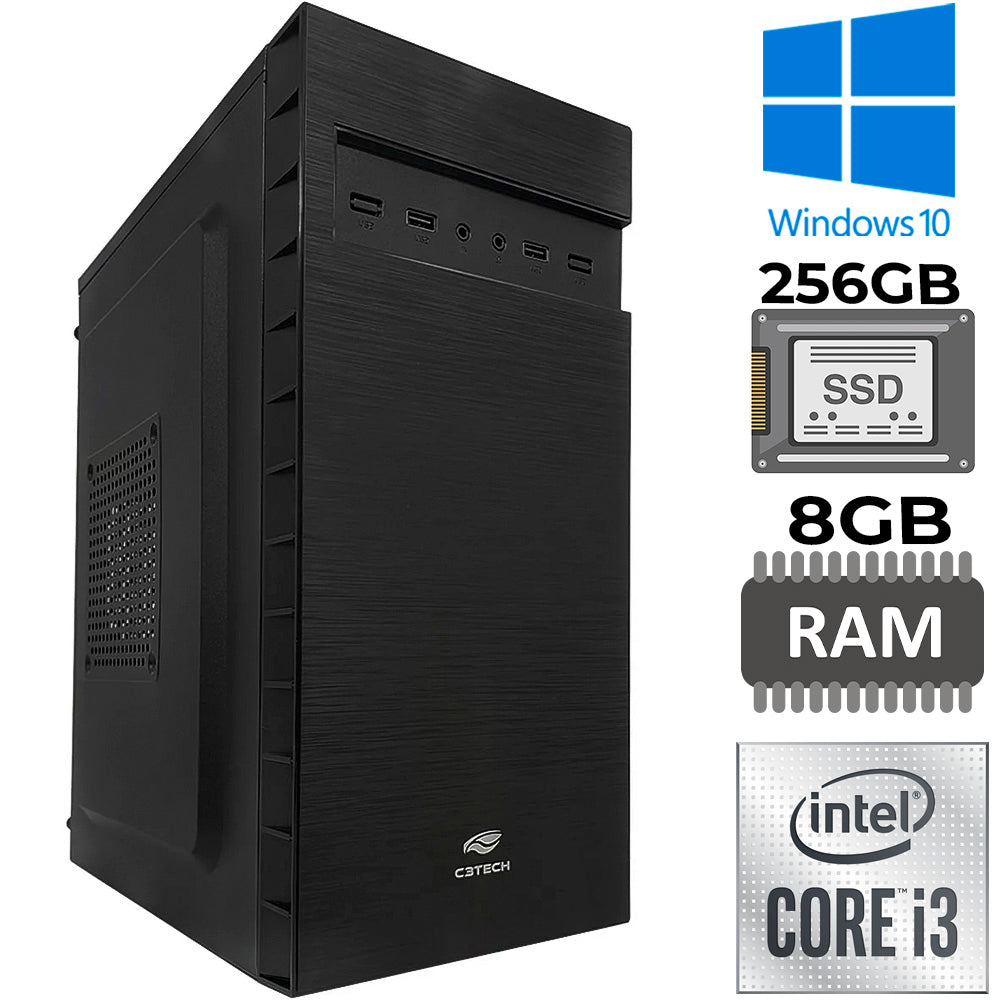 Computador Core I3-10100F 3,6Ghz, Memoria DDR4 8GB 2666MHz, SSD 256GB- Placa de video GT210 1GB- Windows 10
