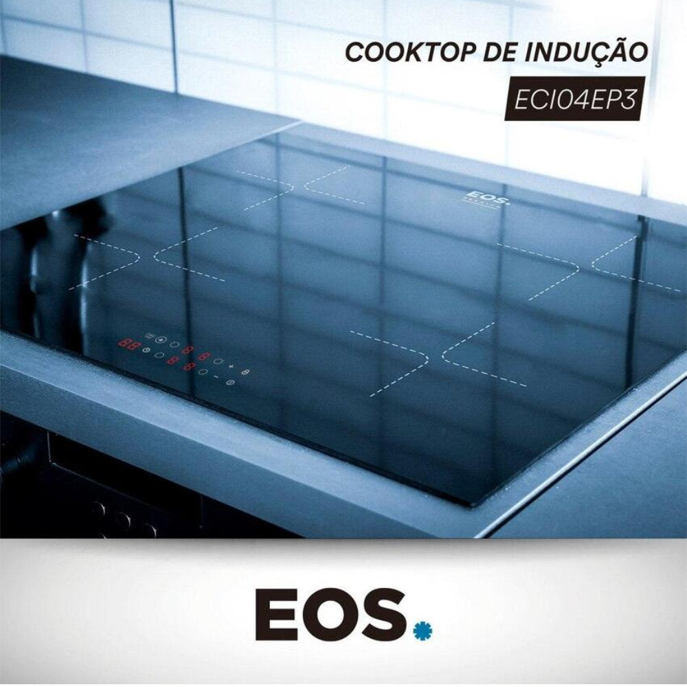 Cooktop de Indução 4 Bocas EOS com Painel Touch Preto 7200W ECI04EP3 220V