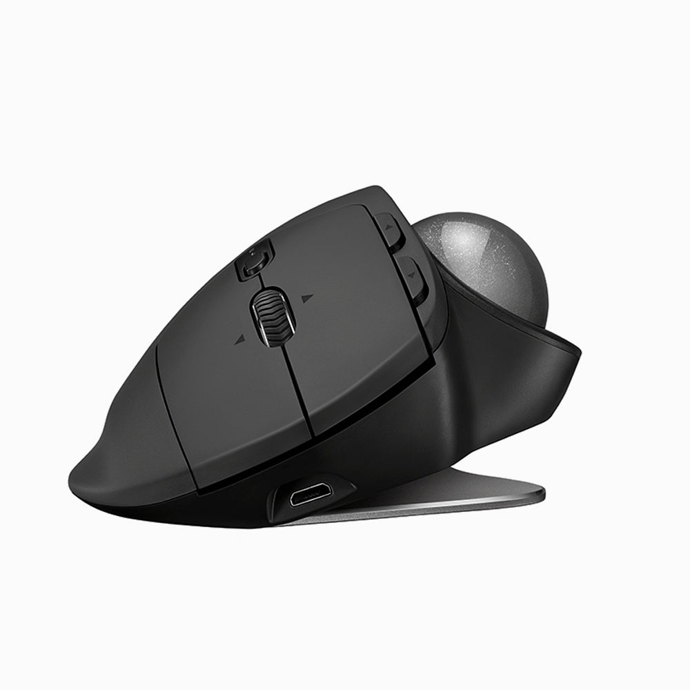 Mouse Ergonômico, Sem Fio, Logitech, MX Ergo Trackball, Conexão Bluetooth/USB Unifying , Recarregável, Preto
