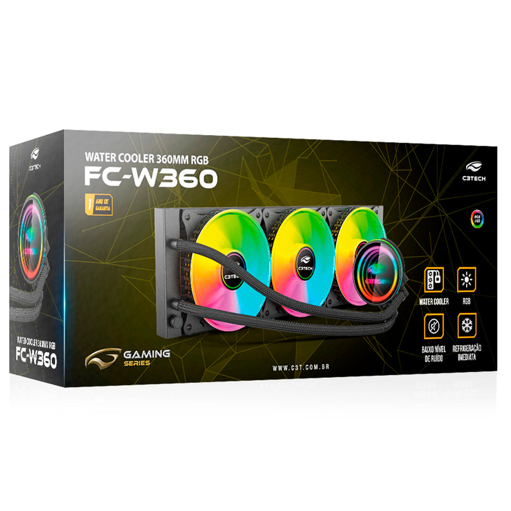Water Cooler Gamer 120mm C3tech FC-W360RGB Preto