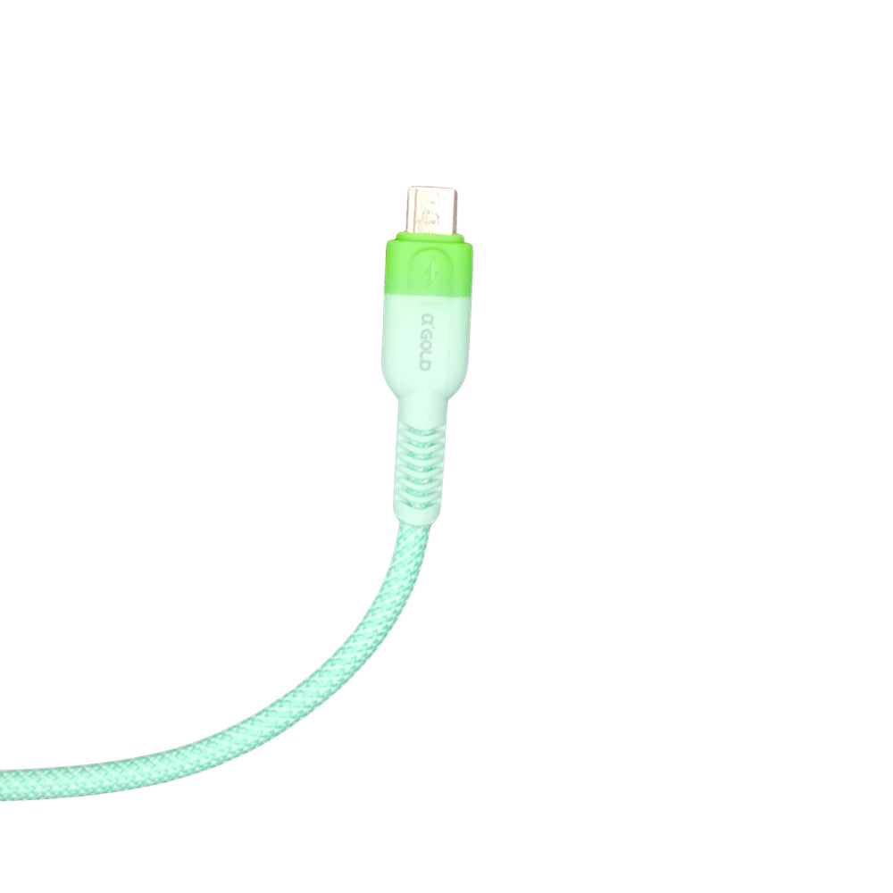 Cabo USB Para Micro USB, Carregamento Rápido, 1 Metro de Comprimento, CB103-1, A'Gold - Verde