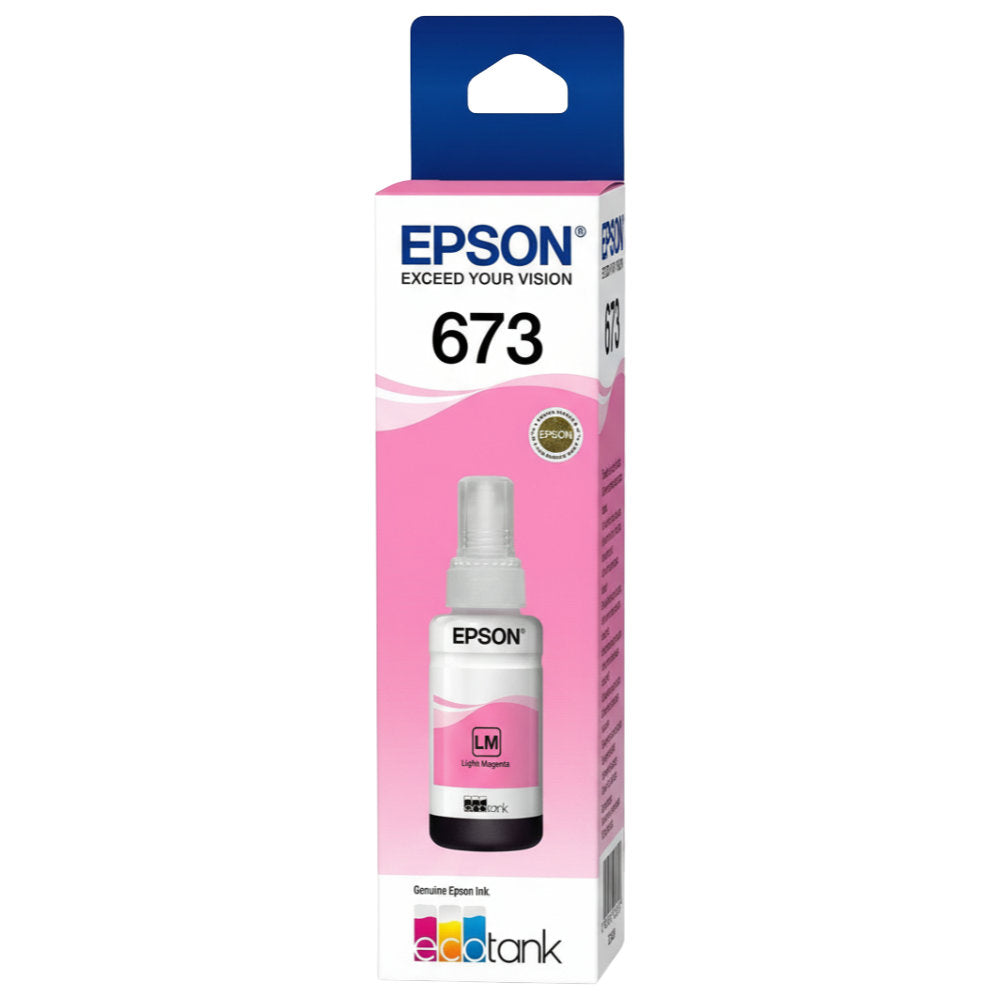 Refil de Tinta Epson 673 Magenta Claro 5.400 Páginas 70ml, Para L800 / L805/ L810/ L850/ L1800 (Cx)