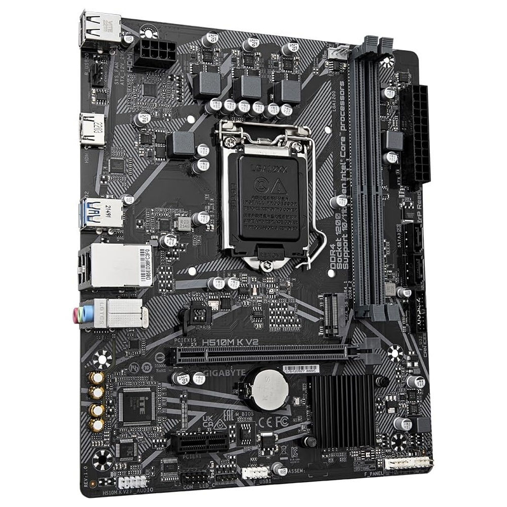 Placa Mãe Gigabyte H510M K V2 LGA 1200, DDR4 até 64GB, M.2 NVMe, HDMI, USB 3.2, LAN Gigabit, mATX, 10ª/11ª Geração