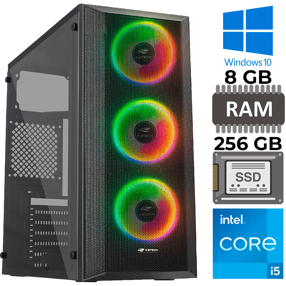 Computador Core i5-3550, SSD 256GB, Memória 8GB, GAB MT-G220BK, Windows 10, Mousepad Brinde