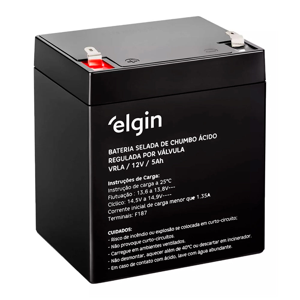 Bateria Selada de Chumbo, Elgin VRLA 12V 5AH