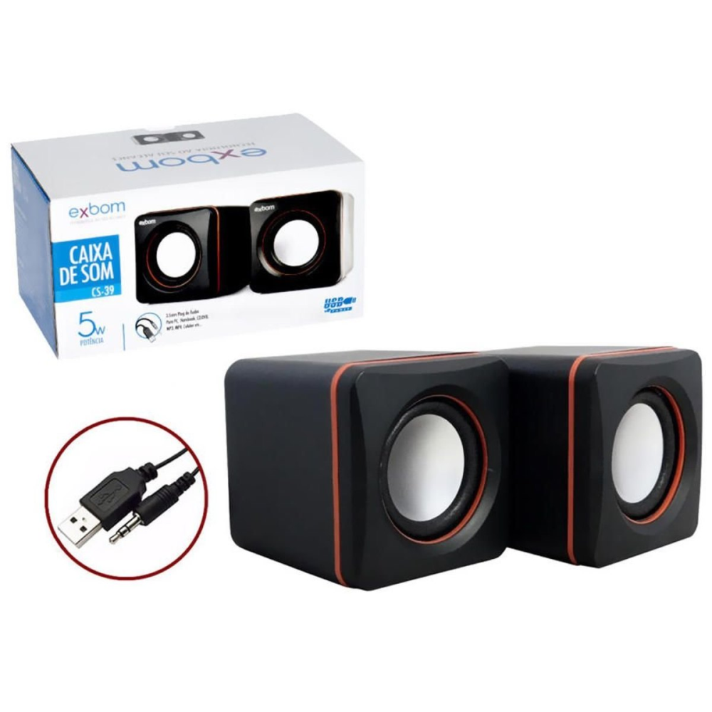 Caixa de Som USB 2.0 Exbom 5W CS-39
