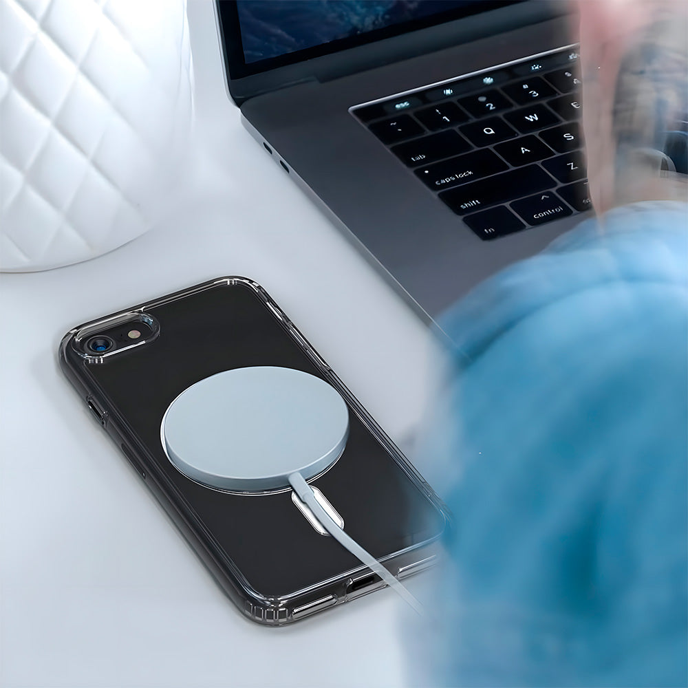 Capa Transparente, Com Suporte Para Carregamento Magnético, Para iPhone 7 / 8 Plus