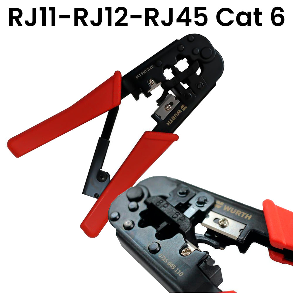 Alicate Crimpador RJ11-RJ12-RJ45 Cat 6 - Profissional, Wurth - 0715045110