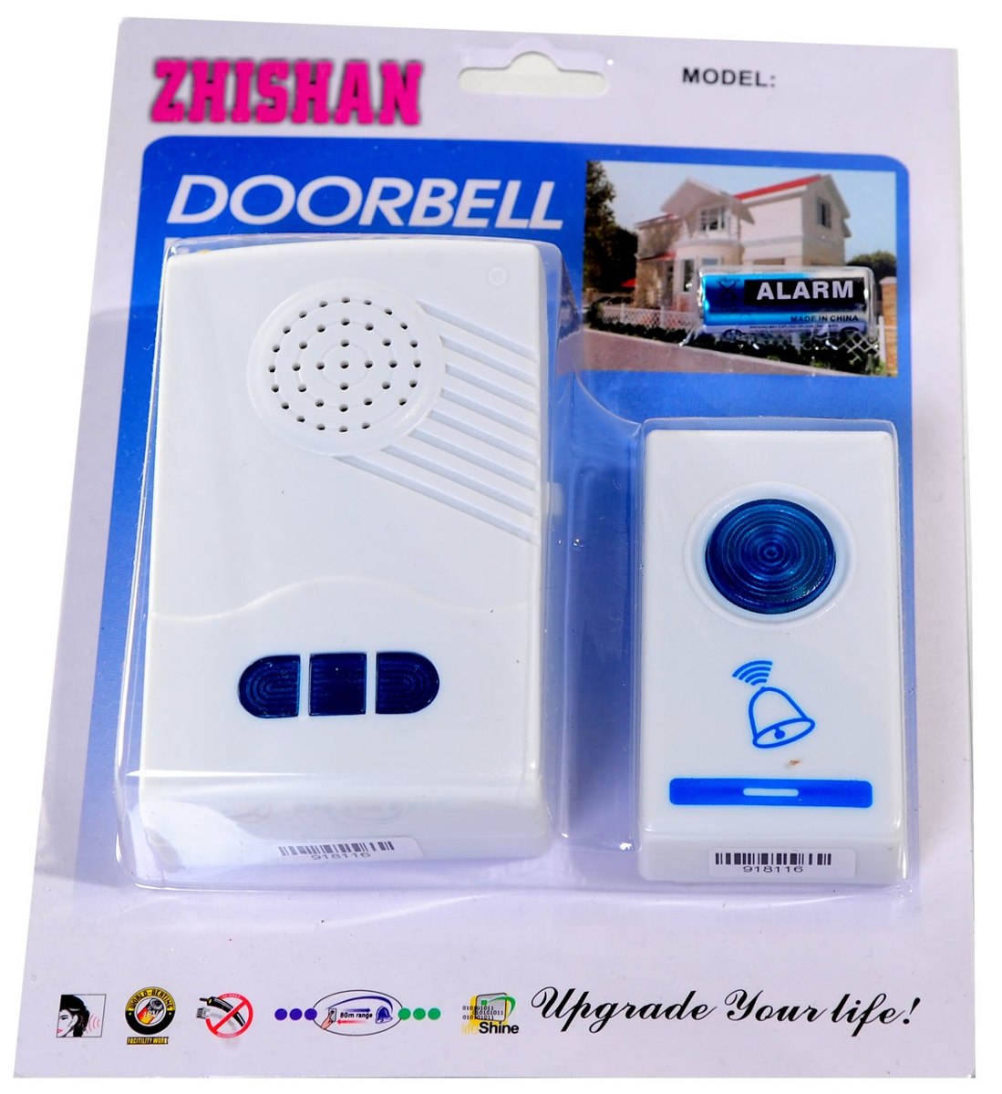 Campainha Sem Fio 32 Toques Led Wireless Wifi zhishan doorbell m-177