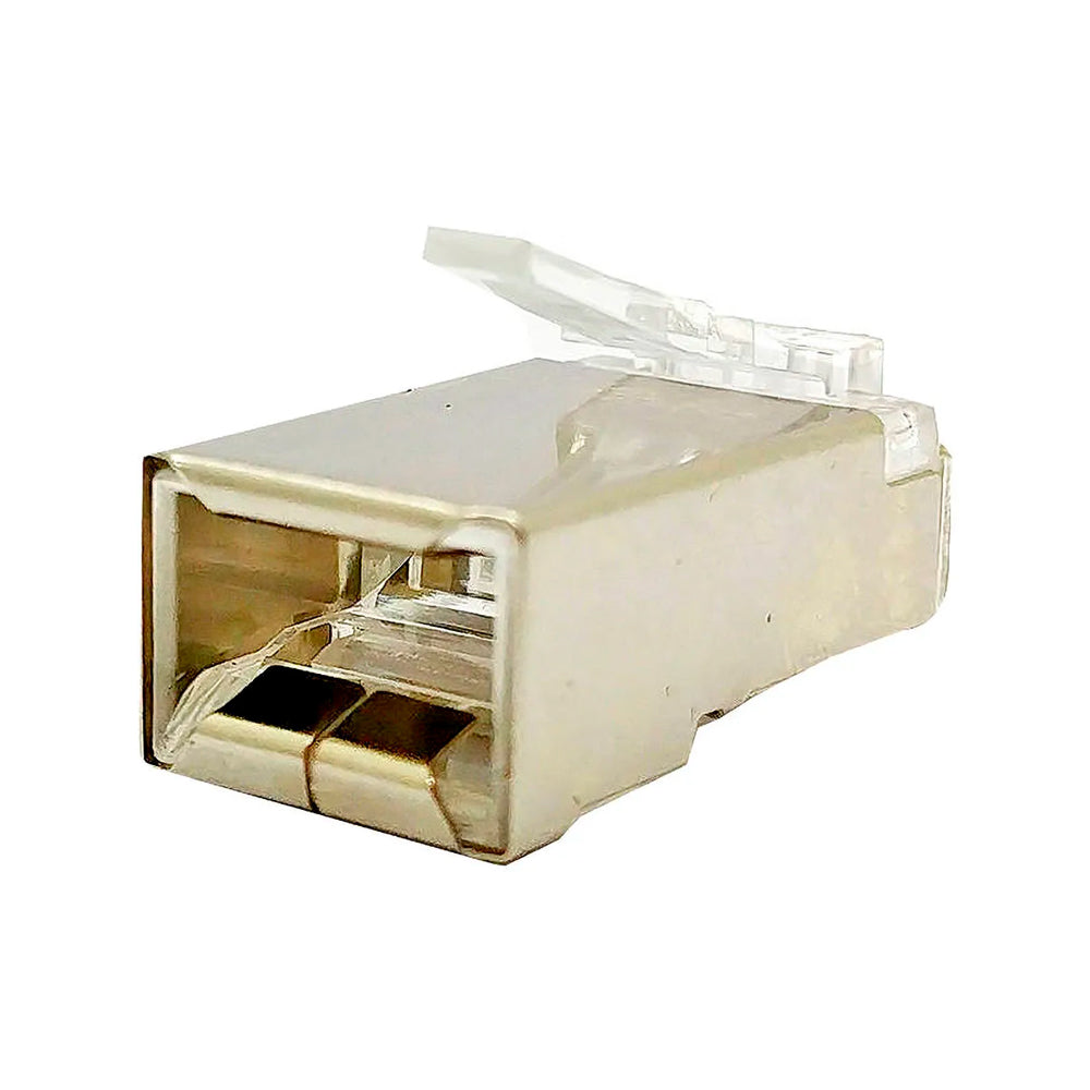 Conector RJ45 Cristal Blindado 8p8c CAT6e Exbom C6m100 Sup Gigabit 30m Pacote Com 100 pçs