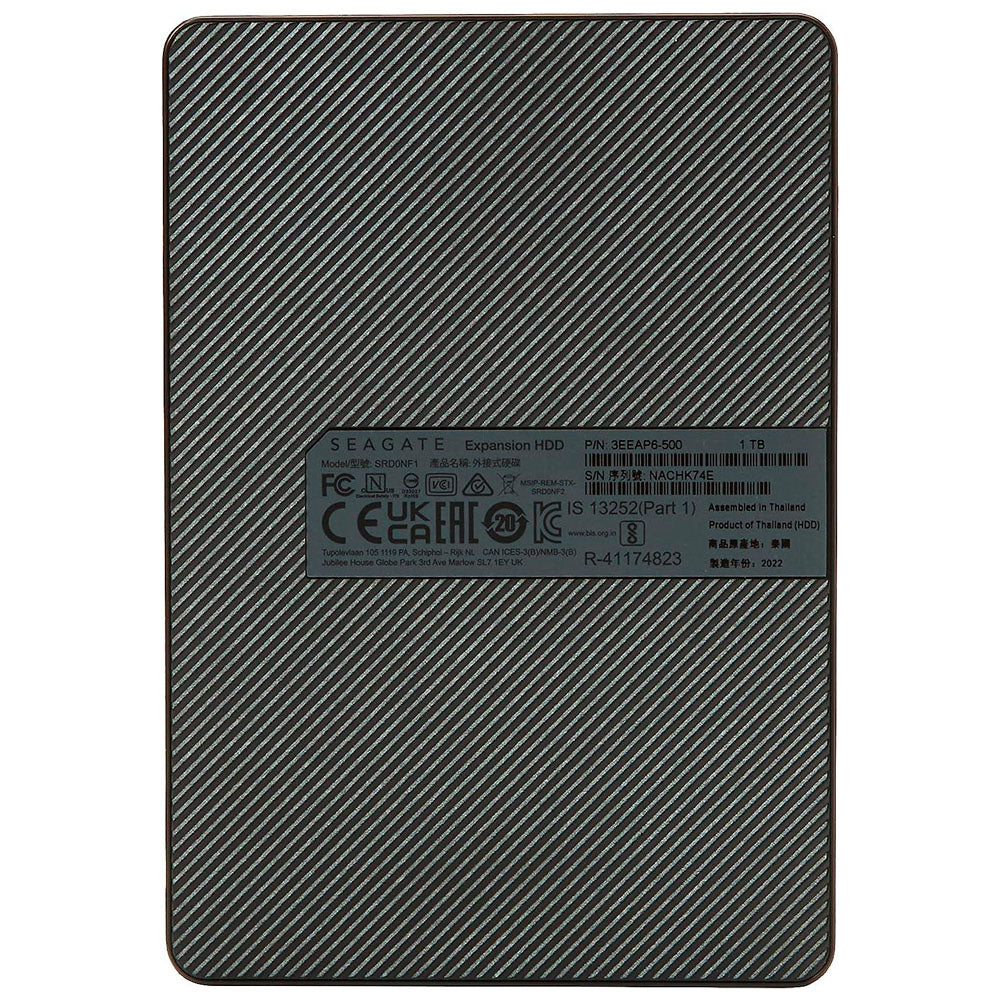 HD Externo Portátil Seagate Expansion 1TB, USB 3.0, 2.5", Preto, STKM1000400, Plug & Play, Compatível com Windows/Mac