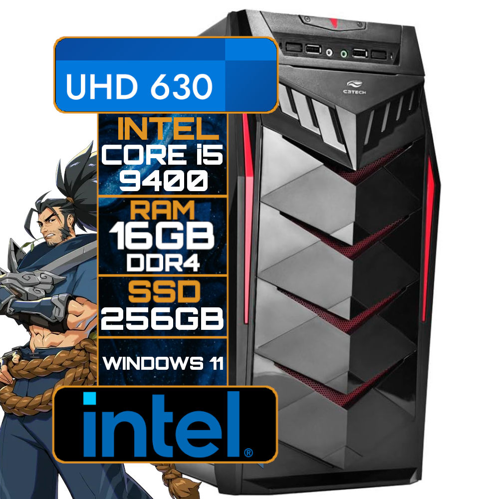 Computador Gamer, Core i5-9400, Placa Mãe Dell IPKBL, RAM 16GB DDR4, SSD M.2 NVMe 256GB, Gabinete MT-G70BK